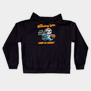 Sloth Running Late Kids Hoodie